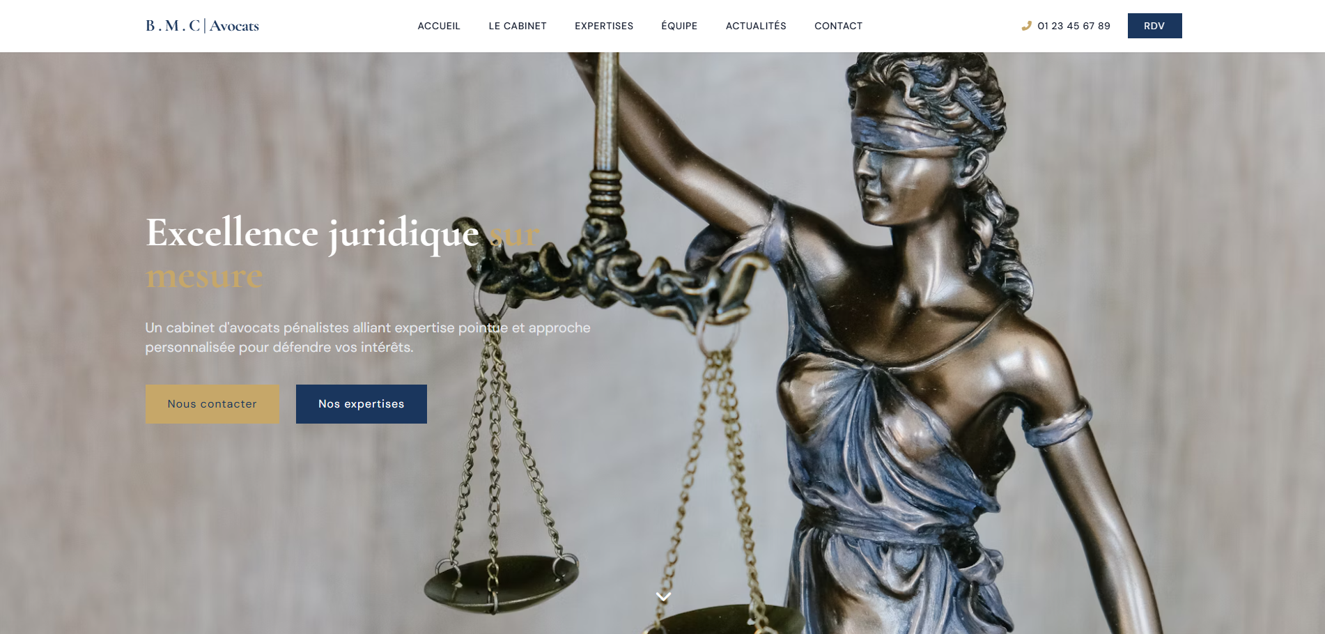 Capture de la landing du site bmc-avocats.fr