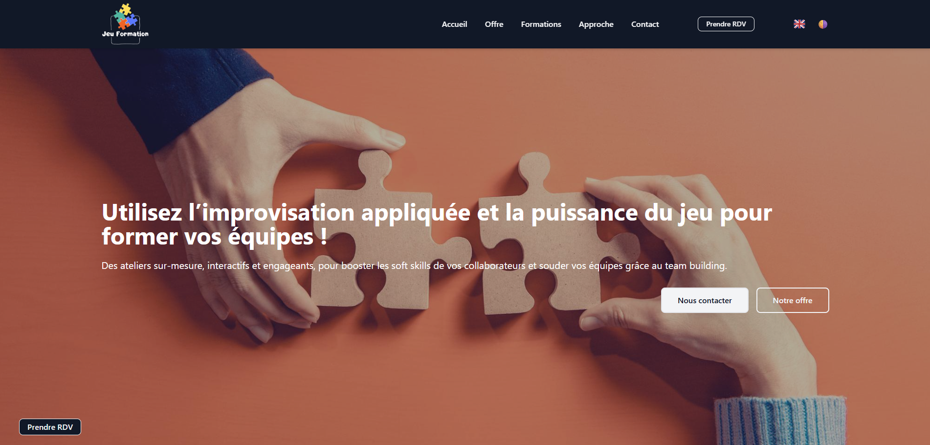 Capture de la landing du site jeuformation.fr