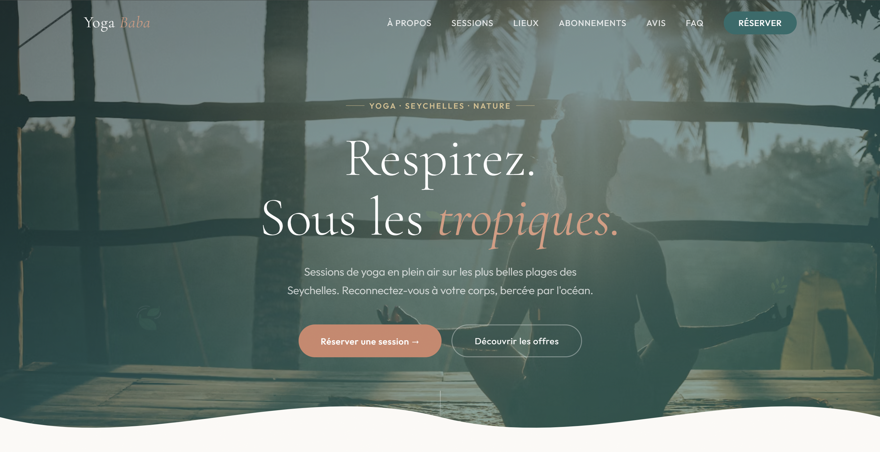 Capture de l'écran d'accueil de Yoga Baba